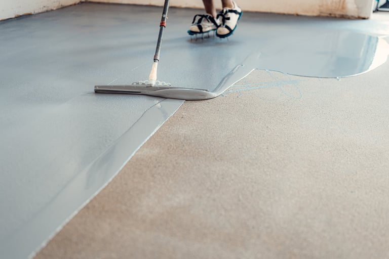 Professional installation of industrial high build epoxy resin