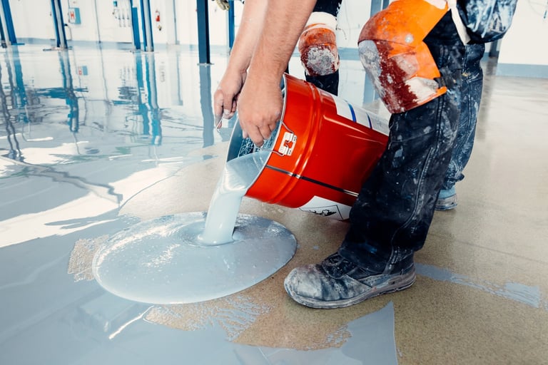 Professional installation of industrial high build epoxy resin